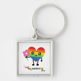 Rainbow Heart-Valentijnsdag Sleutelhanger
