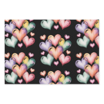 Rainbow heart Valentine wrapping paper