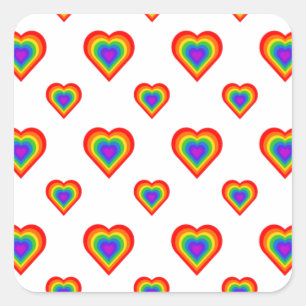 Rainbow Heart Vierkante Sticker