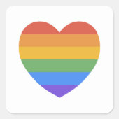 Rainbow Heart Vierkante Sticker (Voorkant)