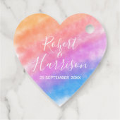 Rainbow Heart, vol met Joy Wedding Bedankjes Labels (Achterkant)