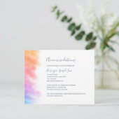 Rainbow Heart, vol met Joy Wedding Informatiekaartje (Staand voorkant)