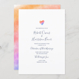 Rainbow Heart, vol met Joy Wedding Kaart