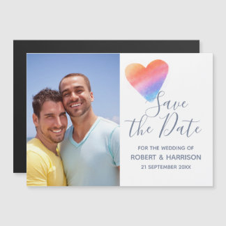 Rainbow Heart, vol met Joy Wedding Magnetische Uitnodiging