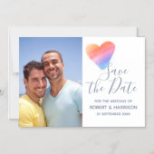 Rainbow Heart, vol met Joy Wedding Magnetische Uitnodiging (Voorkant)