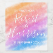 Rainbow Heart, vol met Joy Wedding Wijn Etiket (Enkel label)