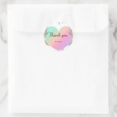 Rainbow Heart waterverf Gradient Bloemverjaardag Ronde Sticker (Tas)