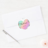 Rainbow Heart waterverf Gradient Bloemverjaardag Ronde Sticker (Envelop)