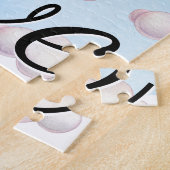 Rainbow Heart Waterverf w Love Script Typografie Legpuzzel (Zijkant)