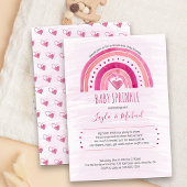Rainbow Heart Waterverf Was roze Baby Sprinkle Kaart