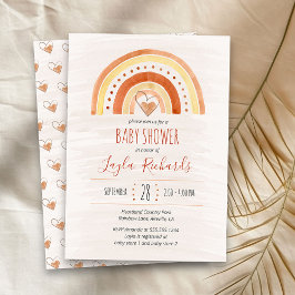Rainbow Heart Waterverf Wash Neutraal Baby shower Kaart
