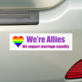 Rainbow Heart "We are Allies" bumpersticker (Op auto)