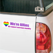 Rainbow Heart "We are Allies" bumpersticker (Op Truck)