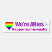 Rainbow Heart "We are Allies" bumpersticker (Voorkant)