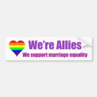 Rainbow Heart "We are Allies" bumpersticker