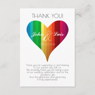 Rainbow Heart Wedding Bedankt