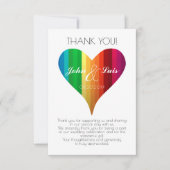 Rainbow Heart Wedding Bedankt (Voorkant)