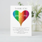 Rainbow Heart Wedding Bedankt (Staand voorkant)