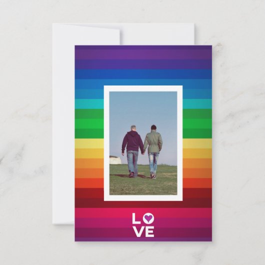 Rainbow Heart Wedding Bedankt (Achterkant)