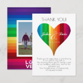 Rainbow Heart Wedding Bedankt (Voorkant / Achterkant)