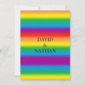 Rainbow Heart Wedding Rings Gay Marriage Kaart (Achterkant)