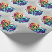 Rainbow Heart wervelende heldere kleuren Cadeaupapier (Hoek)