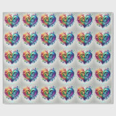 Rainbow Heart wervelende heldere kleuren Cadeaupapier (Vlak)