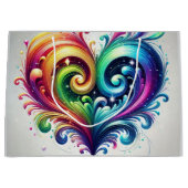 Rainbow Heart wervelende heldere kleuren Groot Cadeauzakje (Voorkant)