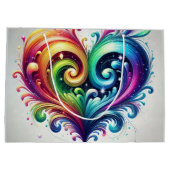 Rainbow Heart wervelende heldere kleuren Groot Cadeauzakje (Achterkant)