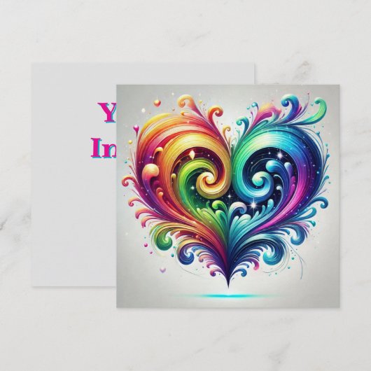 Rainbow Heart wervelende heldere kleuren Kaart (Voorkant / Achterkant)
