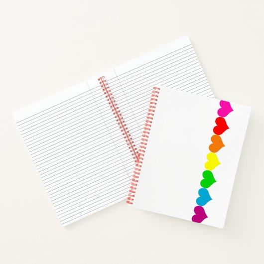 Rainbow Heart White Spiral notebook Notitieboek (Binnen)