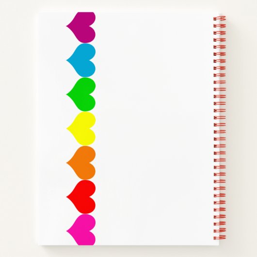 Rainbow Heart White Spiral notebook Notitieboek (Achterkant)