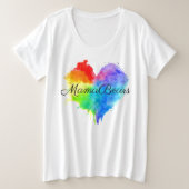 Rainbow Heart Women's Plus Shirt (Design voorkant)