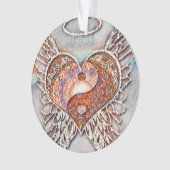 Rainbow Heart Yin Yang Ornament (voorkant)