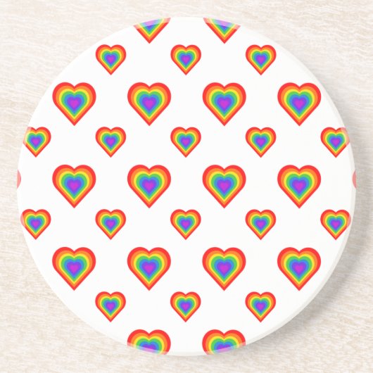 Rainbow Heart Zandsteen Onderzetter (Voorkant)