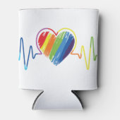 Rainbow Heartbeat | Abstract kribbel Blikjeskoeler (Voorkant)