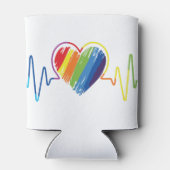 Rainbow Heartbeat | Abstract kribbel Blikjeskoeler (Achterkant)