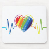 Rainbow Heartbeat | Abstract kribbel Muismat (Voorkant)