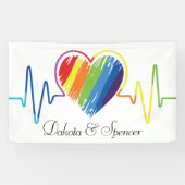 Rainbow Heartbeat | Abstract kribbel Spandoek (Horizontaal)