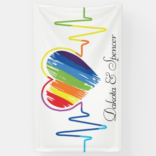 Rainbow Heartbeat | Abstract kribbel Spandoek (Verticaal)