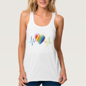 Rainbow Heartbeat | Abstract kribbel Tanktop (Voorkant)