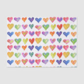 Rainbow Hearts, 10 lb-papier, wit Tissuepapier (Voorkant)