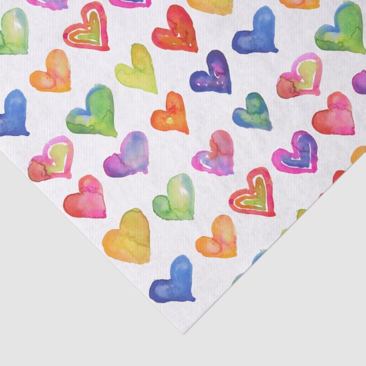 Rainbow Hearts, 10 lb-papier, wit Tissuepapier (Detail)