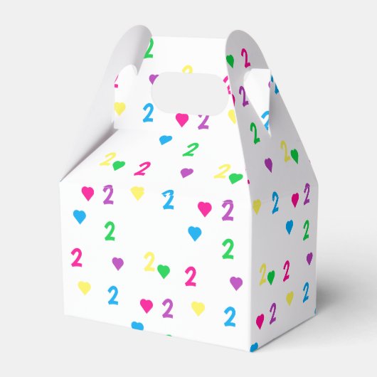 Rainbow Hearts 2e verjaardag Bedankdoosjes (Achterkant)