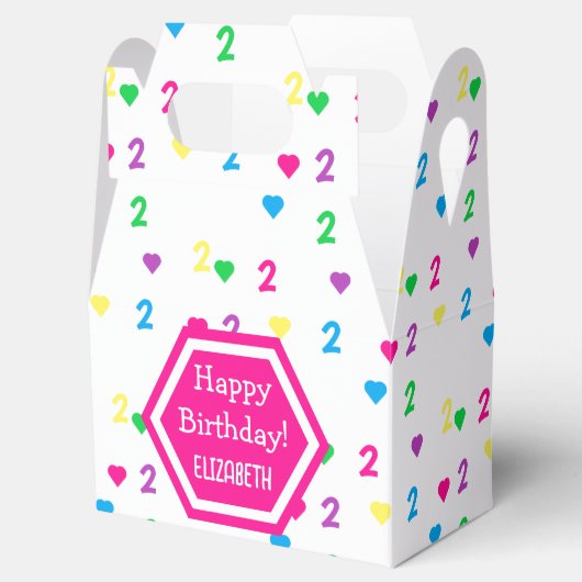 Rainbow Hearts 2e verjaardag Bedankdoosjes (Geopend)