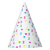 Rainbow Hearts 2e verjaardag Feesthoedjes (Voorkant)