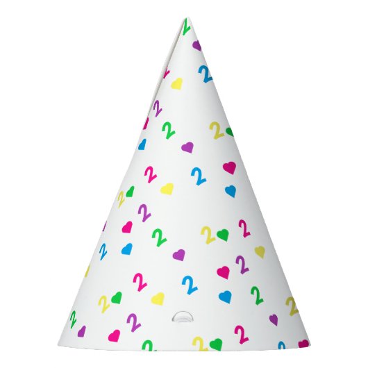 Rainbow Hearts 2e verjaardag Feesthoedjes (Links)