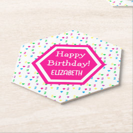 Rainbow Hearts 2e verjaardag Kartonnen Onderzetters