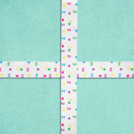 Rainbow Hearts 2e verjaardag Satijnen Lint