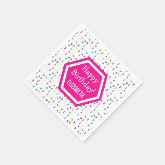 Rainbow Hearts 2e verjaardag Servet (Hoek)